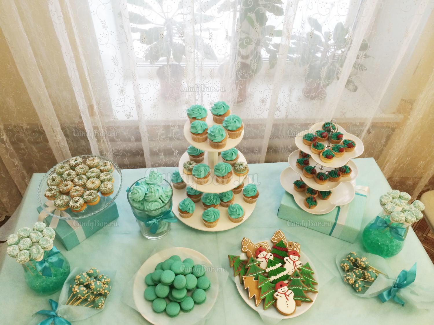 Детский кэнди бар в зеленом цвете на праздник в детском доме