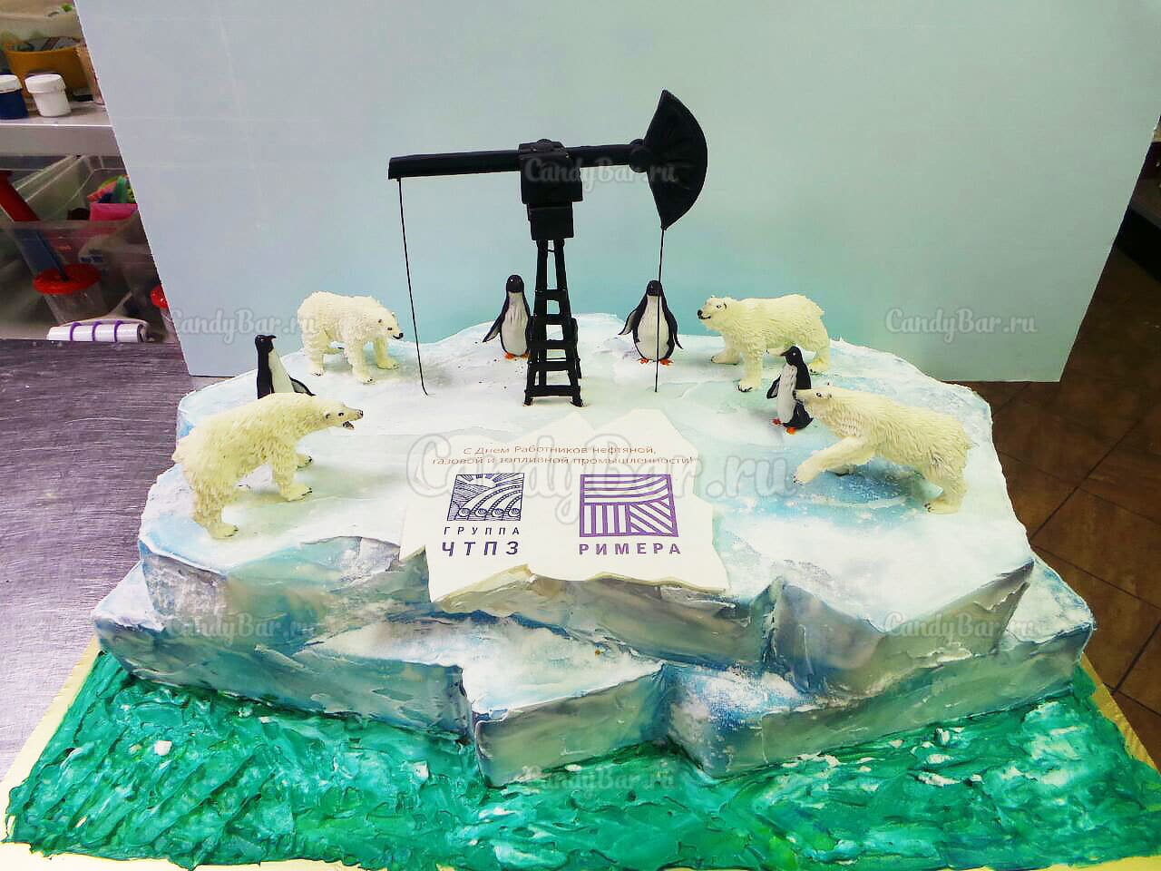 Корпоративный торт для компании ЧТПЗ на день нефтяника