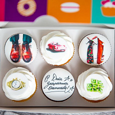 Капкейки "Для деловых людей" на 23 февраля 6 шт