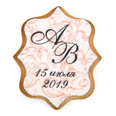 Печенье на свадьбу персиковое