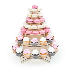 Пирамида 7 ярусов (30 капкейков и 40 макарун)