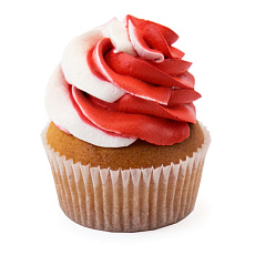 Капкейк Ваниль с красно-белым кремом