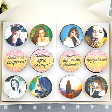 Набор капкейков с фото и надписями 12 шт