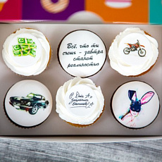 Капкейки "Мечты в реальность" на 23 февраля 6 шт