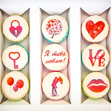 Макаруны Я тебя люблю 9 шт