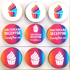 Набор капкейков с лого, мастика, 9 шт.