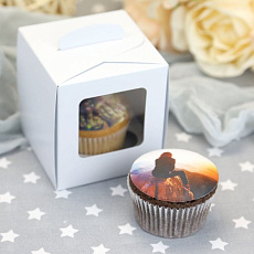 Набор капкейк с фото или надписью 1 шт