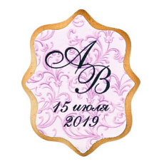 Печенье на свадьбу сиреневое