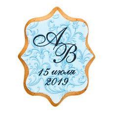 Печенье на свадьбу голубое