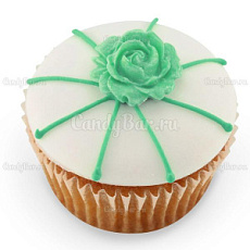 Свадебные капкейки белые с розочкой Тиффани