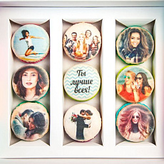 Набор макарун с фото 9 шт