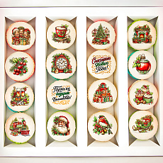 Макаруны "Ветки новогодней ели" 16 шт.