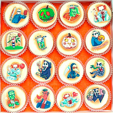 Макаруны "Персонажи Хэллоуина" - 16 шт