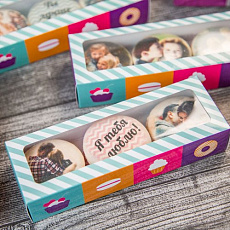 Набор макарун с фото и надписями 3 шт