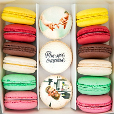 Набор пирожных макаронс с фотопечатью 15 шт