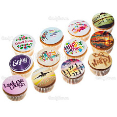 Капкейки - С днем рождения с мастикой