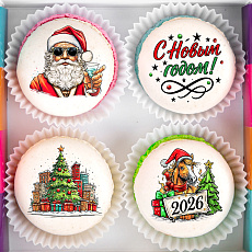 Макаруны "Символ Нового года" - 4 шт.