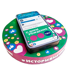 Торт двухъярусный с логотипом ДМР