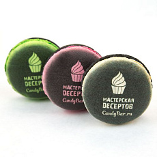 Черный макарун с лого - полная заливка