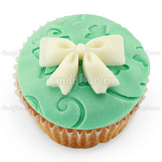 Свадебные капкейки Тиффани с белым бантиком