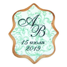 Печенье на свадьбу светло-зеленое