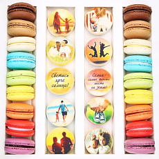 Набор макарун с фото и надписями 28 шт