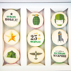 Макаруны С днем настоящих мужчин 9 шт