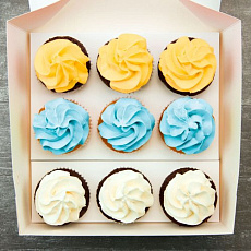 Капкейки с кремом - дыня, кокос, ваниль 9 шт