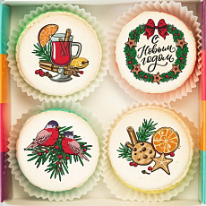 Набор макарунов "Новогоднее тепло" - 4 шт.